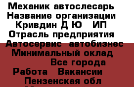 Механик-автослесарь › Название организации ­ Кривдин Д.Ю., ИП › Отрасль предприятия ­ Автосервис, автобизнес › Минимальный оклад ­ 40 000 - Все города Работа » Вакансии   . Пензенская обл.,Мокшанский р-н
